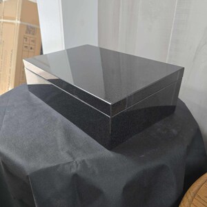 Stone Cremation Box Personalized Black Granite Cremation Urn: Bevel Memorial Stone, Pet ...