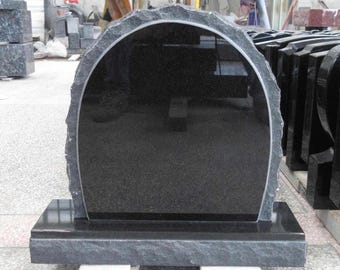 Personalized Mini Upright Cemetery Headstone, Custom Grave Marker, Footstone, Gravestone, Black Granite Monument, Custom Tombstone Memorial