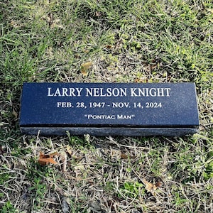 Premium All Natural Black Granite Garden Memorial Stone, Headstone Memorial Plaque, Footstone Memorial, Pet Memorial, Garden Stone Decor