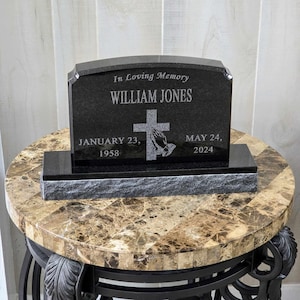 Personalized Laser Engraved Upright Black Granite Headstone | Cemetery Grave Marker | Personalized Custom Tombstone | Infant Memorial Stone