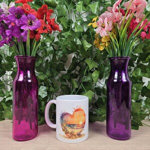 Beach Scene Heart Ceramic Coffee Mug (11oz or 15oz)