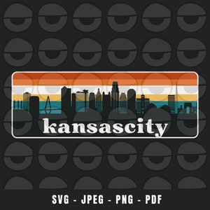 Horizonte de Kansas City pôr do sol svg - Kansas City svg - horizonte da cidade sgv - Kansas svg - cartões postais - pôsteres - camisetas - moletons - vinil svg