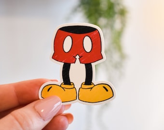 Mickey Mouse Vinyl Sticker |  Mickey Legs Water Bottle, Laptop, Phone Case Sticker | Disney World, Walt Disney