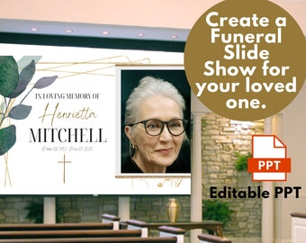 Funeral Slideshow Template PowerPoint | Funeral Template | Celebration of Life Decor | PowerPoint presentation | Obituary Template Download