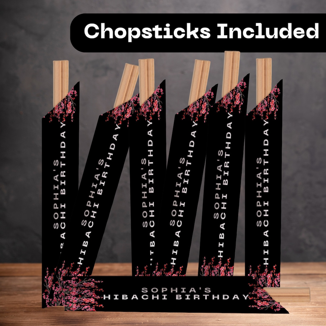 Personalized Chopsticks, Personalized Hibachi Chopsticks Sleeve