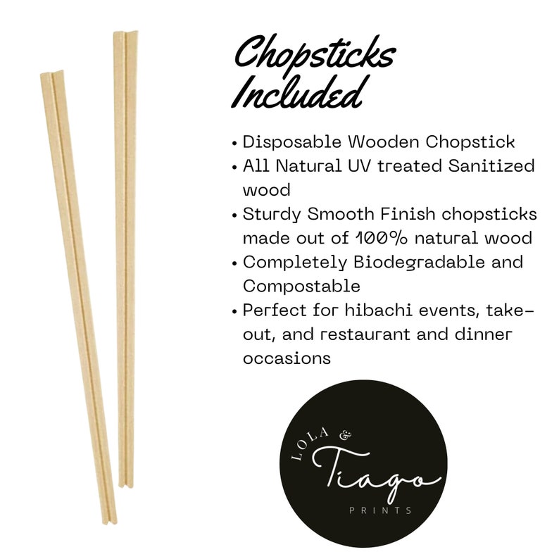 Personalized Chopsticks, Personalized Hibachi Chopsticks Sleeve