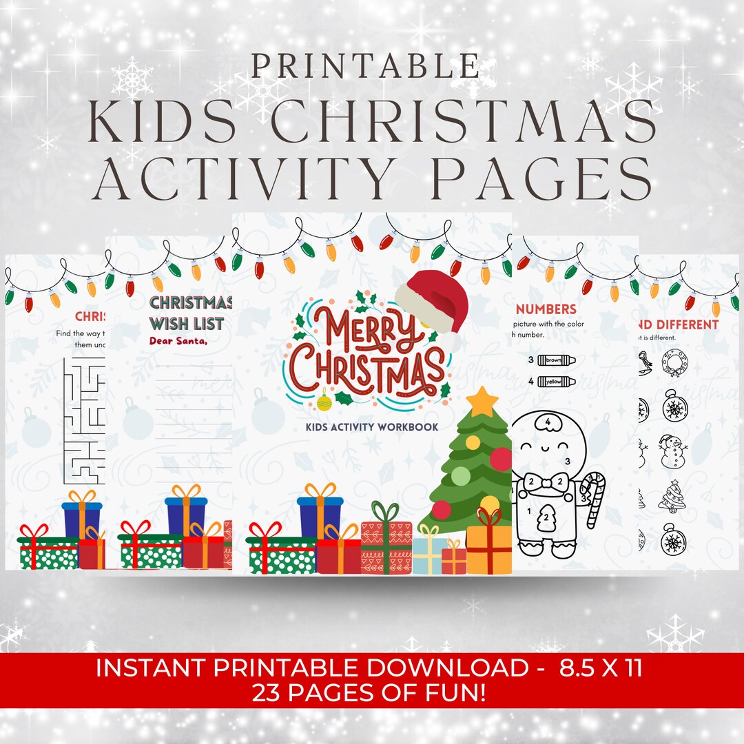 Printable Christmas Activities for Kids Travel Christmas Etsy UK