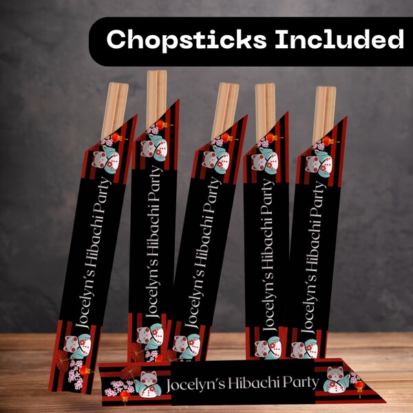 Personalized Hibachi Chopsticks Sleeve Etsy