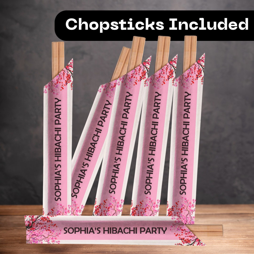 Personalized Chopsticks, Personalized Hibachi Chopsticks Sleeve, Cherry