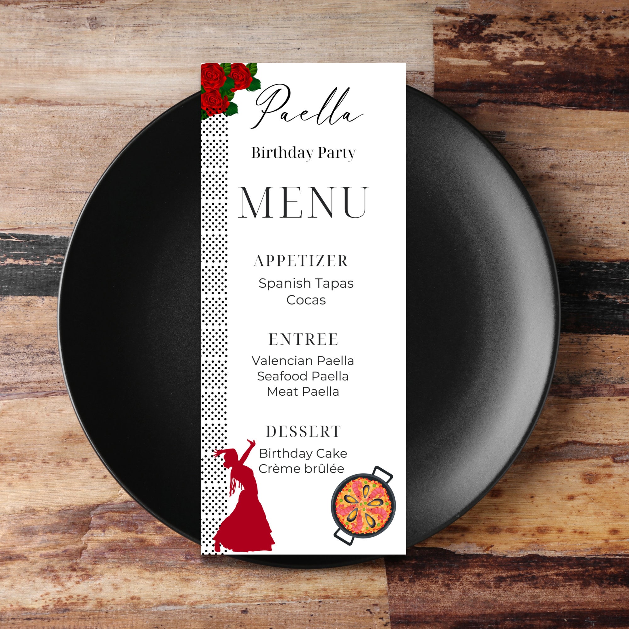 Paella Birthday Party Paella Party Invitation Spanish Paella Etsy