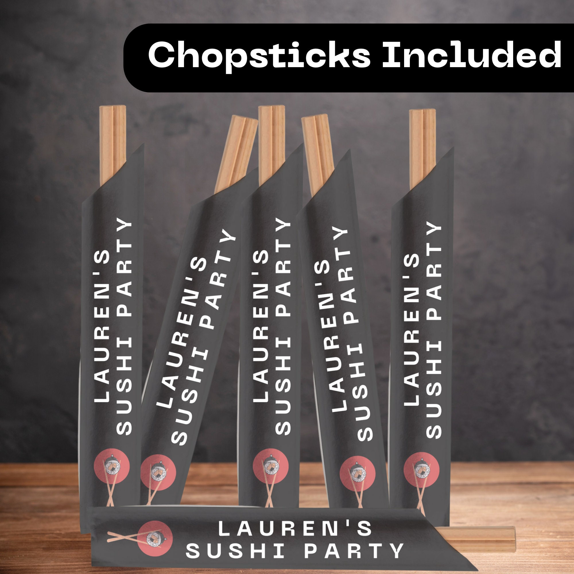 Personalized Chopsticks, Customized Hibachi Chopsticks Sleeve