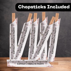 Personalized Chopsticks, Personalized Hibachi Chopsticks Sleeve, Teppanyaki Chopsticks, Hibachi Party, Hibachi Dinner Chopsticks, Chopsticks