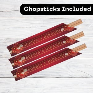 Personalized Chopsticks, Chinese New Year Chopsticks, Tepanyaki Chopsticks, Hibachi Party, Hibachi Dinner Chopsticks, Chopsticks