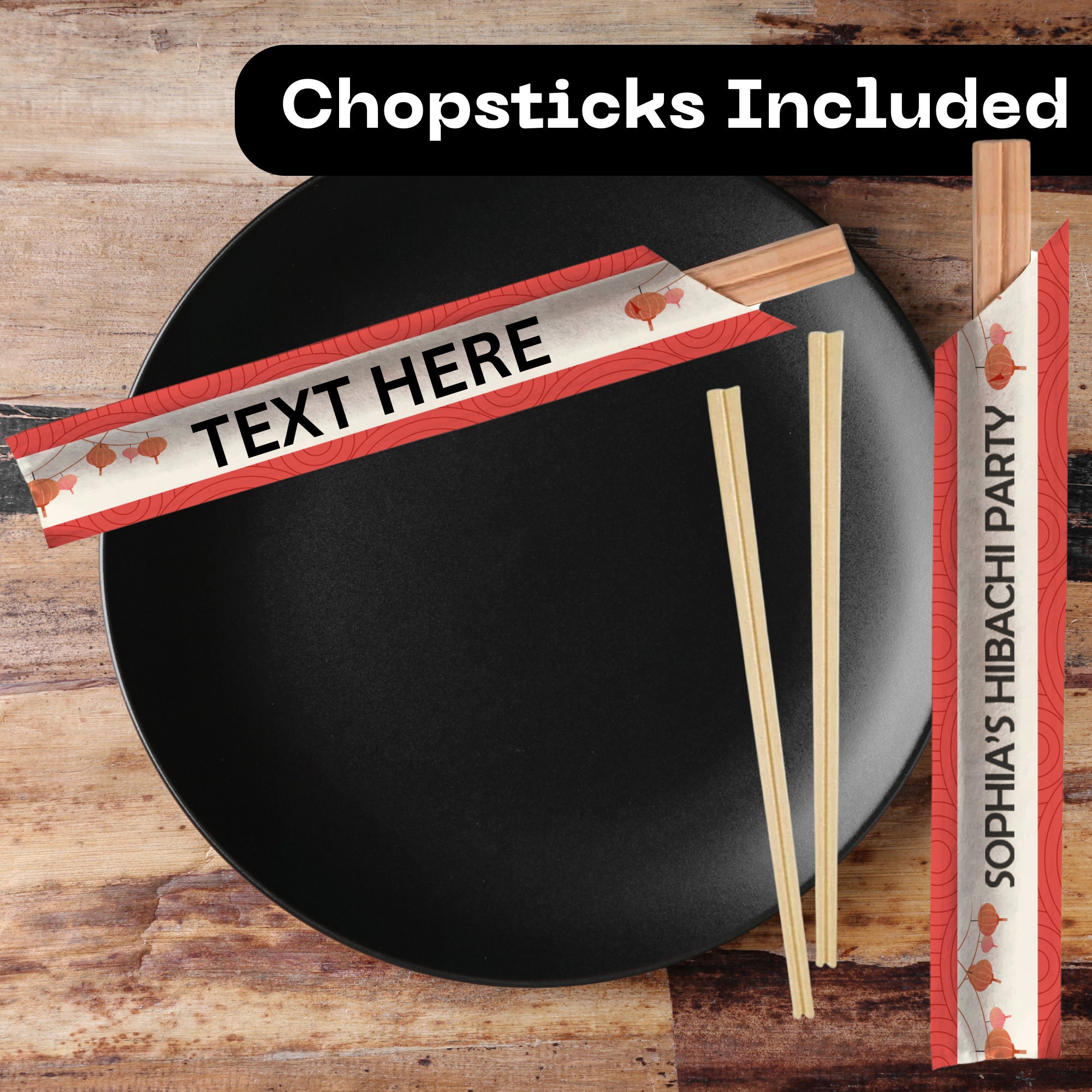 Personalized Chopsticks, Personalized Hibachi Chopsticks Sleeve