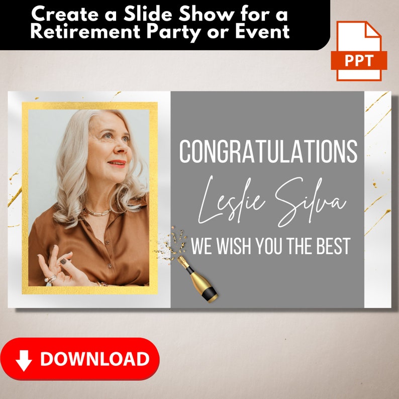 Retirement PPT Slideshow Retirement Party Celebration Etsy Retirement PPT Slideshow Retirement Party Celebration Etsy