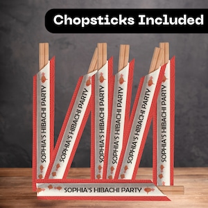 Personalized Chopsticks, Personalized Hibachi Chopsticks Sleeve, Teppanyaki Chopsticks, Hibachi Party, Hibachi Dinner Chopsticks, Chopsticks