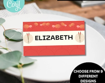 Hibachi Party Place Cards, Sushi Party Place Cards, Digital Place Cards, Name Placeholder, Place cards, Table seating cards, Table Name Card