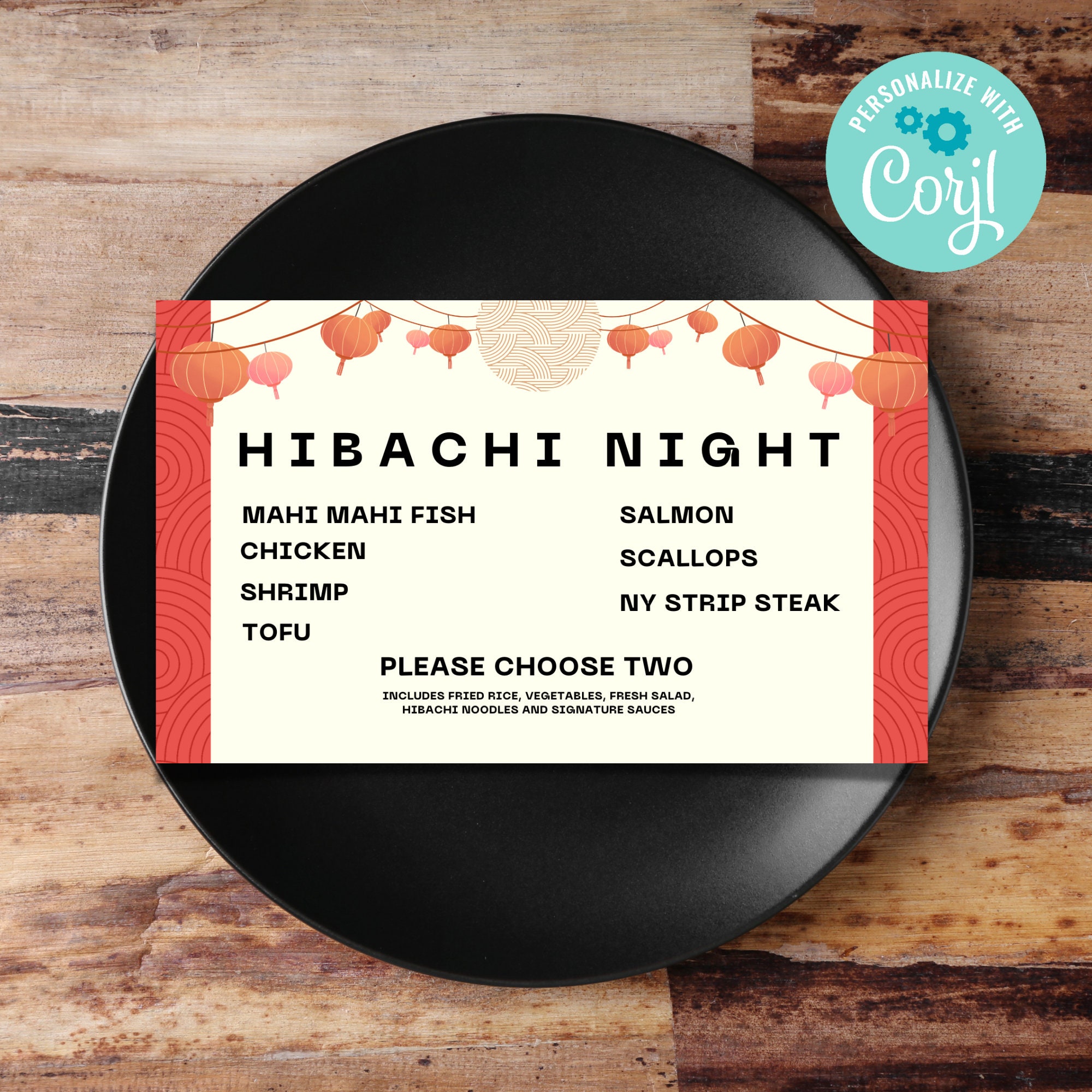 Hibachi Invitation Hibachi Birthday Japanese Restaurant Etsy