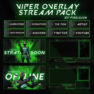 Viper Stream Pack, overlay pack, Viper package, Valorant Stream Pack