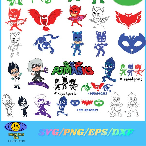 PJ Mask PNG Bundle, Pj Masks Png, Pj Masks Hero Png, Moon Light Heroes, Pj Mask Birthday Png, Sublimation Design, Digital File