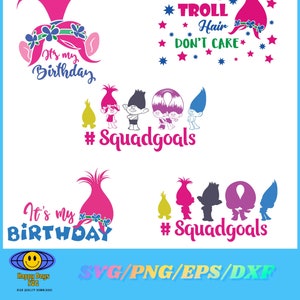 Trolls clipart bundle, trolls svg cut files for Cricut / Silhouette, png, dxf, Trolls png, instant download