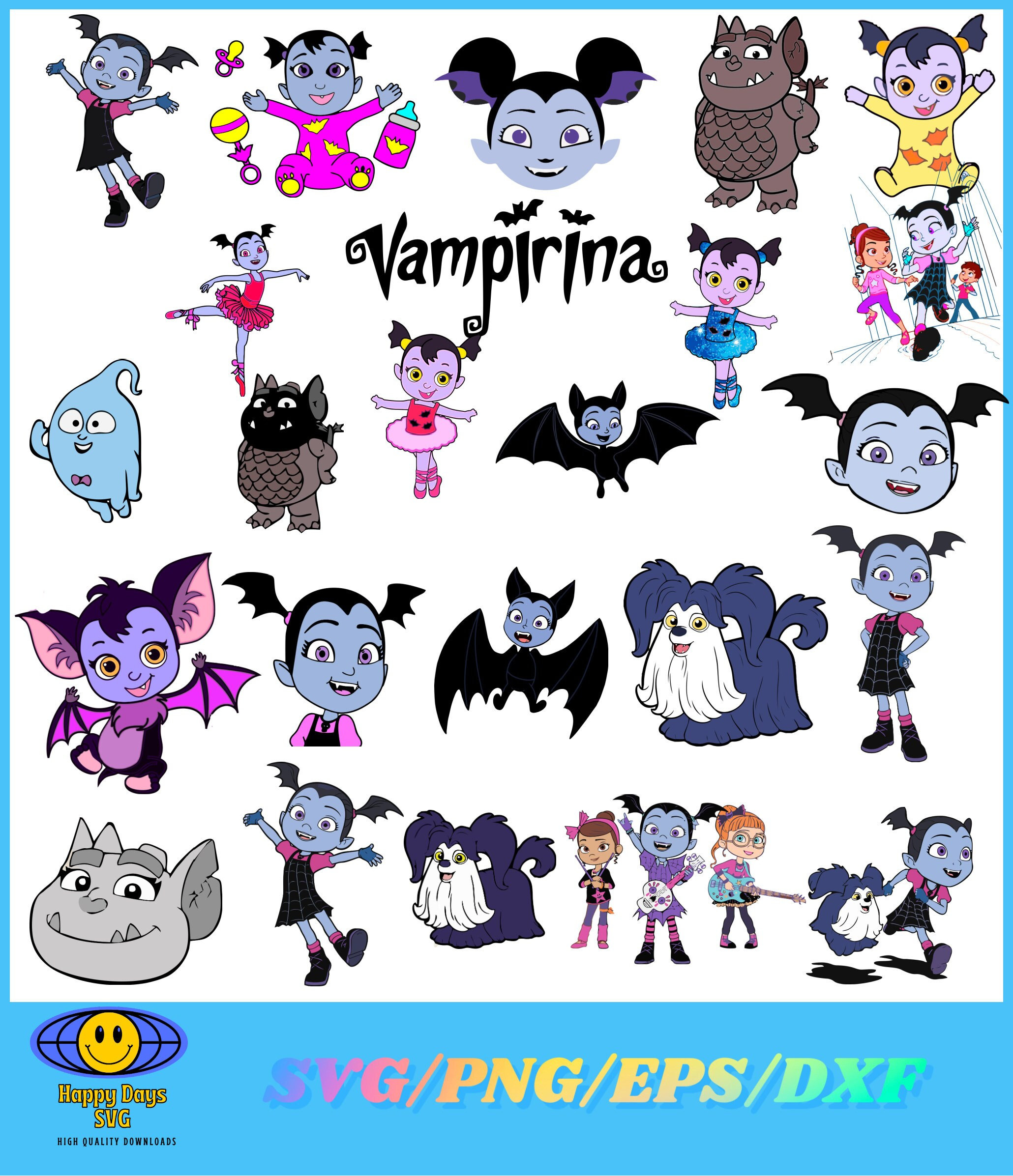 Vampirina Clipart Digital Download, Vampirina Svg Bundle, Font ...
