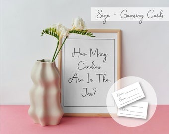 How Many Candies Are In the Jar Game - Guess How Many Candies Game - Candy Guessing Game - Printable Baby Shower Game - Digital Download