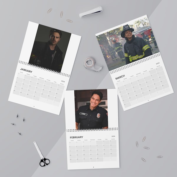 Firefighter Calendar Etsy