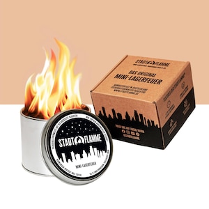StadtFlamme Mini-Lagerfeuer | Perfekt als Geschenk | Feuerschale | Ideal zum Camping | Tischfeuer | Outdoor Kerze | Lagerfeuer To Go