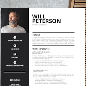 Moderne en professionele cv-sjabloon voor Microsoft Word, Apple Pages en Adobe InDesign.