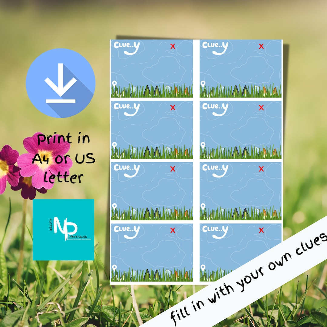 Scavenger Hunt Clue Cards Bluey Themed Printable Instantly Download in ...