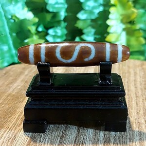 Special Pattern Money Hook Tibetan Old Agate DZI Bead (57mm x 13mm)