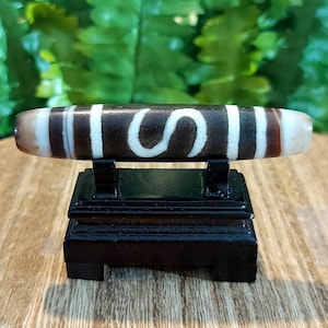 Special Pattern Money Hook Tibetan Old Agate Dzi Bead (78mm x 15mm) Best Gift