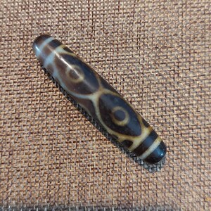 Special Pattern 6-eyed Tibetan Old Agate DZI Bead (56mm x 12mm)