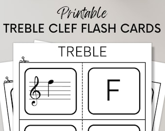 Treble Clef Flash Cards for Beginner Musicians Who Want to Learn Music Theory for Students Printable Learn Music Notes Instant Download PDF