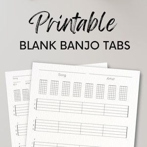 Beginner Banjo Tabs and Chord Charts: Printable Bluegrass Music (PDF)