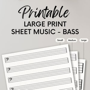 Druckbare Großdruck Leere Noten Notenschlüssel Manuskript Papier Notation Blätter Mitarbeiter Standardbuchstabe Lehrer Ressource Schüler Handout