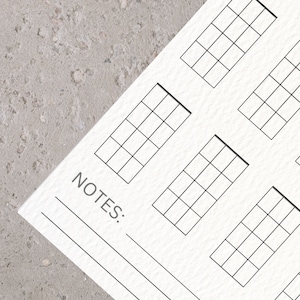 Blank Ukulele Chord Charts for Beginners Printable at Home on Standard