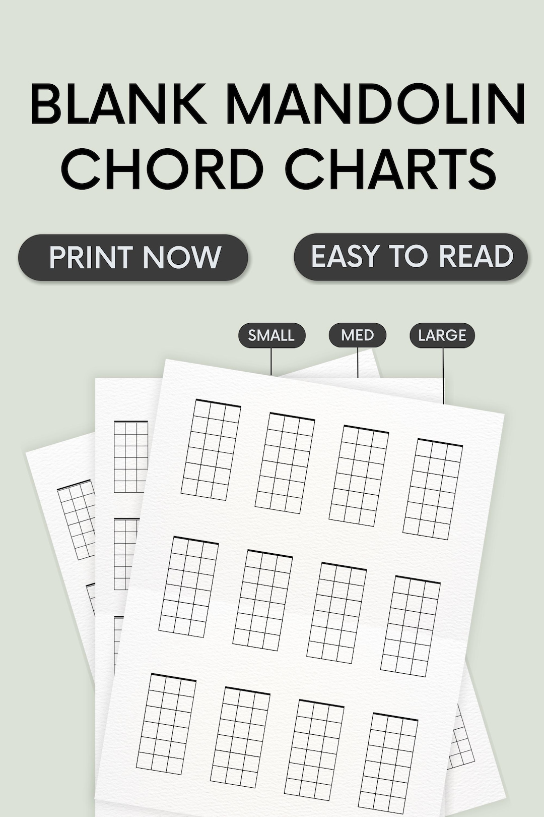 Mandolin Chord Charts for Beginners – Printable Blank Diagrams on PDF ...