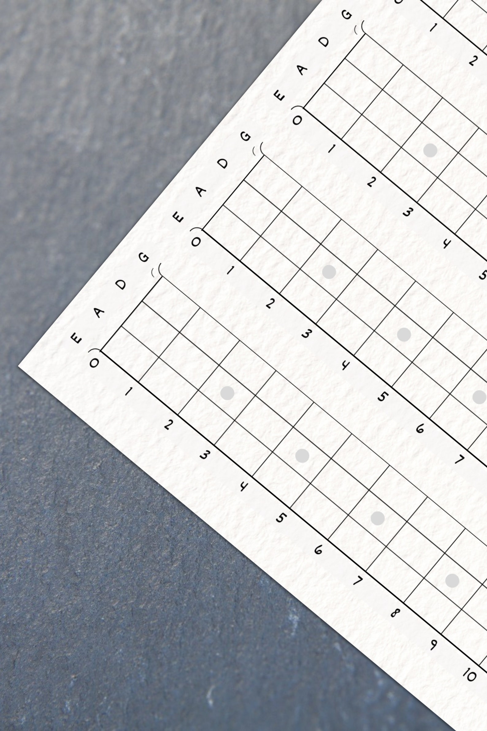 Printable Blank Bass Guitar Fretboard Chart Neck Diagram Teacher