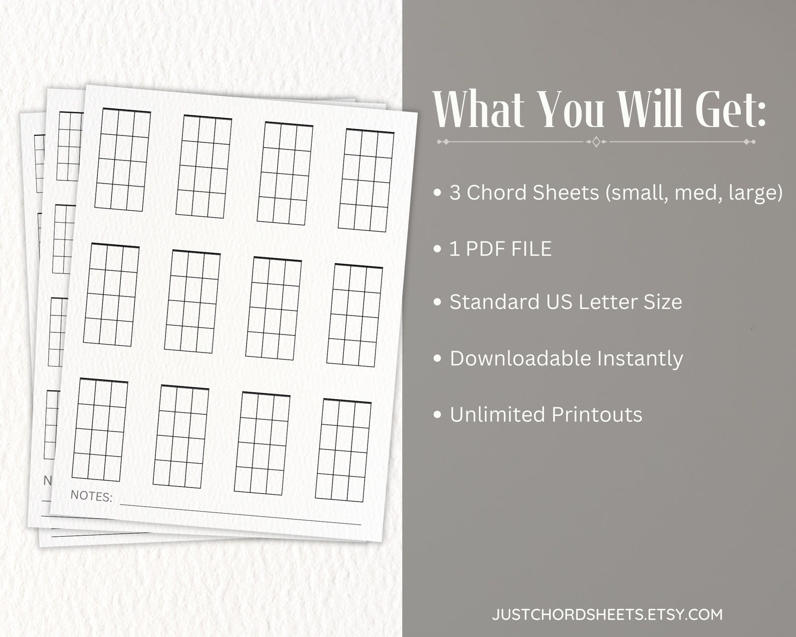 Blank Ukulele Chord Charts for Beginners Printable at Home on Standard