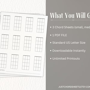 Blank Ukulele Chord Charts for Beginners Printable at Home on Standard ...