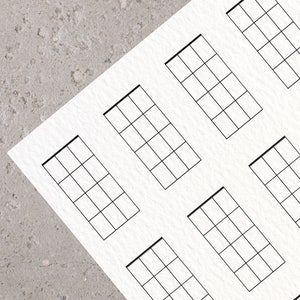 Blank Ukulele Chord Charts for Beginners Printable at Home on Standard US Letter Size Play the ...