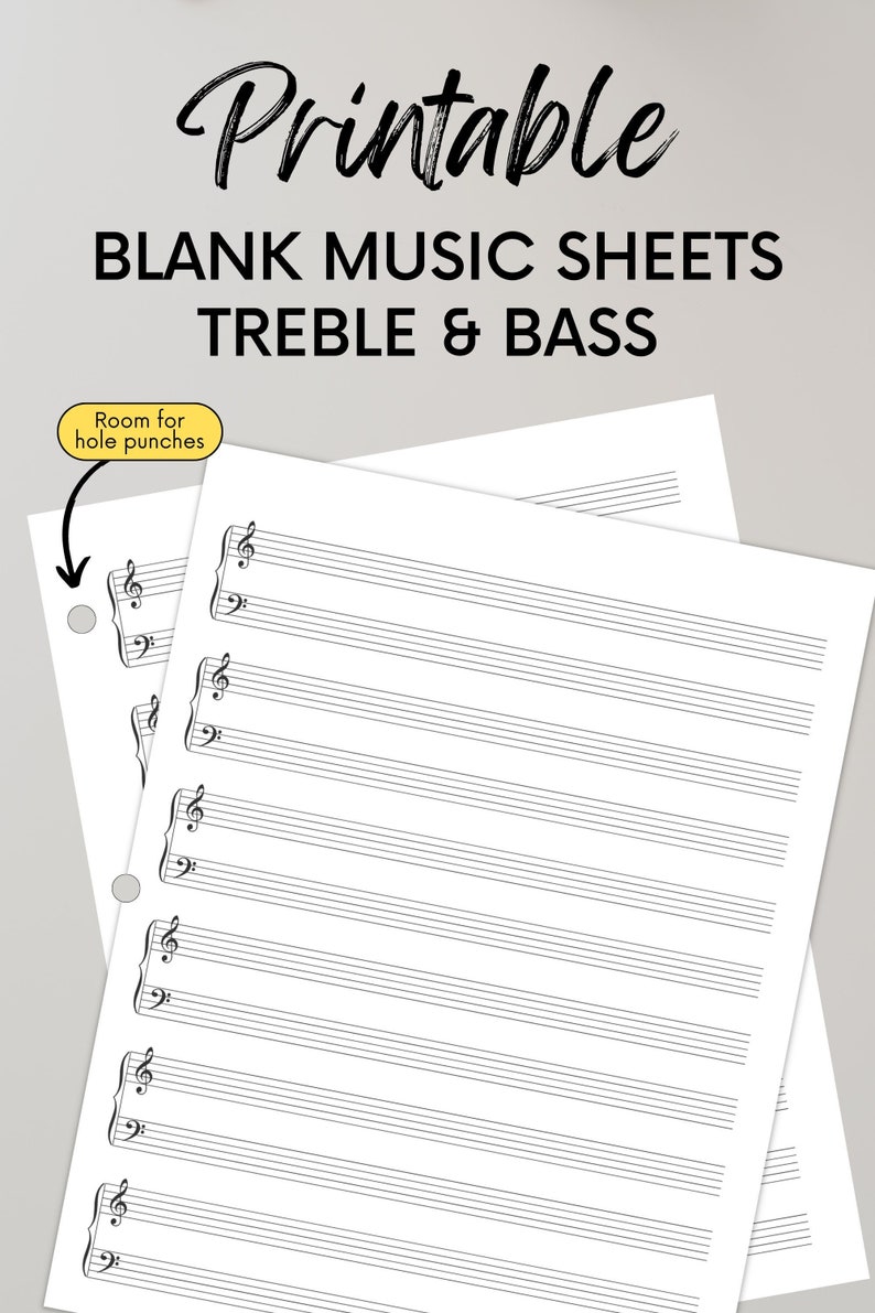 Blank Sheet Music Printable Manuscript Paper Printable Blank Music