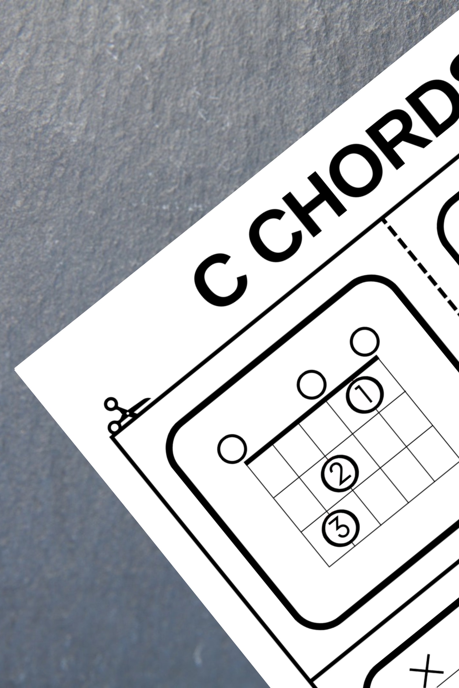 Guitar Chord Flash Cards for Beginners Printable at Home on Standard US ...