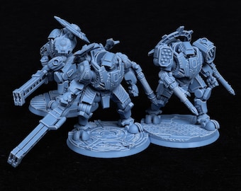 LICHTE BRINGER-BATTLESUITS: Greater Crisis Assault Mech: miniatuur leiderpersonage, zwaar railwapen of eenheid voor 3 personen