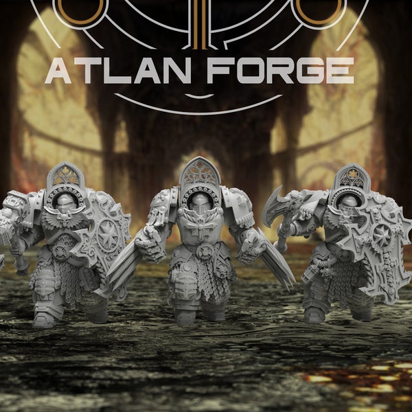 TEMPLAR ASSAULT CRUSADERS - Atlan Forge - 5 Man Squad of Heavy hand to hand space knights