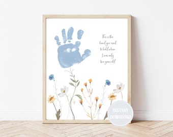 Two Year Old Handprint Art, DIY Keepsake (Digital Download)