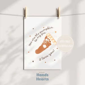 Pumpkin Pie Footprint Craft Fall Footprint Craft Footprint Art Printable DIY Keepsake