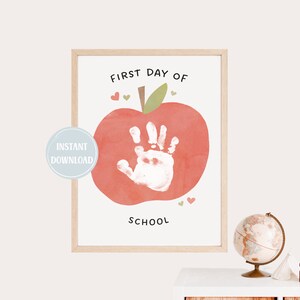 First Day of School Handprint Craft Apple First Day of School Activity